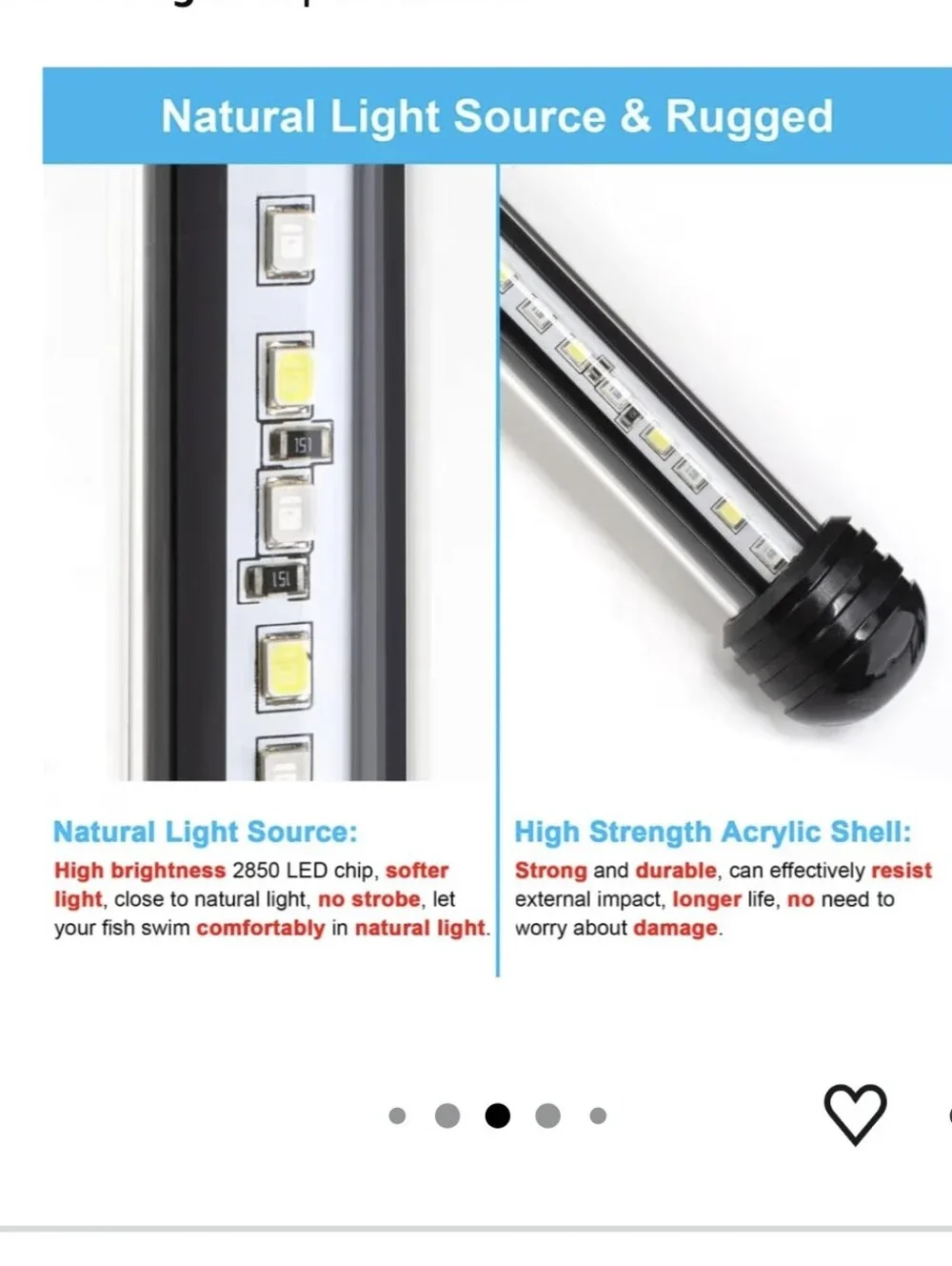 Submersible LED Aquarium Light - 4W 7.5 Inches